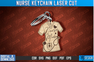 Nurse Keychain Laser Cut Design | Nurse Laser Cut | CNC File