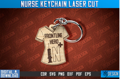 Nurse Keychain Laser Cut Design | Nurse Laser Cut | CNC File