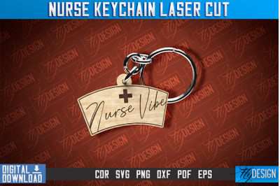 Nurse Keychain Laser Cut Design | Nurse Laser Cut | CNC File