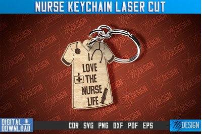 Nurse Keychain Laser Cut Design | Nurse Laser Cut | CNC File