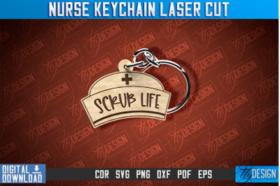 Nurse Keychain Laser Cut Design | Nurse Laser Cut | CNC File