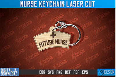 Nurse Keychain Laser Cut Design | Nurse Laser Cut | CNC File