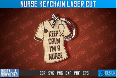 Nurse Keychain Laser Cut Design | Nurse Laser Cut | CNC File