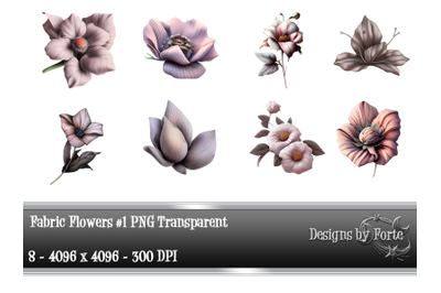 Fabric Flowers Clip Art PNG
