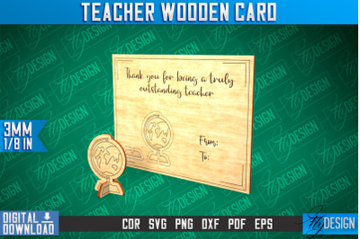 Teacher Wooden Card Laser Cut | Teacher Gift Laser Cut Design | CNC Fi