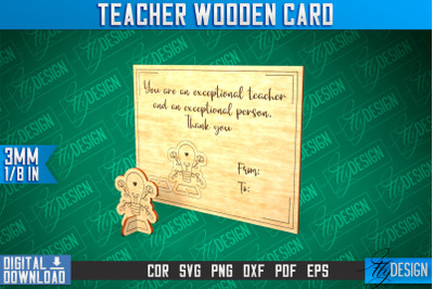 Teacher Wooden Card Laser Cut | Teacher Gift Laser Cut Design | CNC Fi