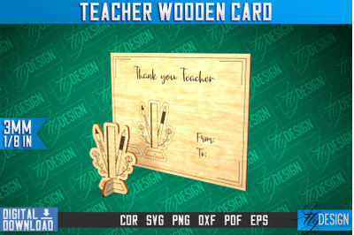 Teacher Wooden Card Laser Cut | Teacher Gift Laser Cut Design | CNC Fi