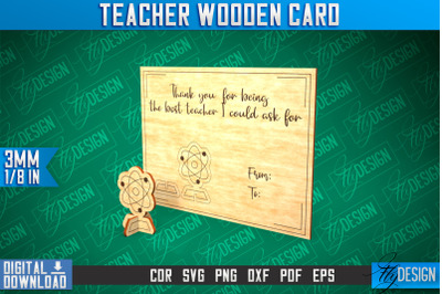 Teacher Wooden Card Laser Cut | Teacher Gift Laser Cut Design | CNC Fi