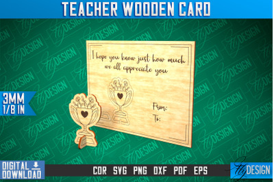 Teacher Wooden Card Laser Cut | Teacher Gift Laser Cut Design | CNC Fi