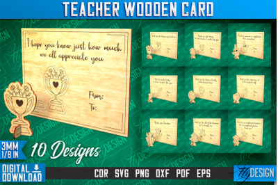 Teacher Wooden Card Laser Cut | Teacher Gift Laser Cut Design | CNC Fi