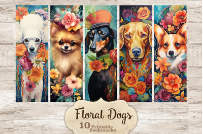 Floral Dogs Bookmarks | Pets Printable Set