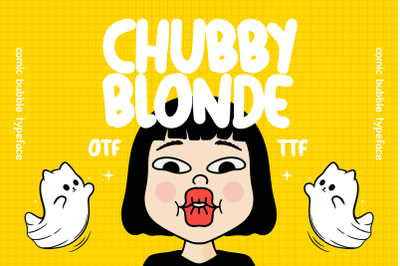 Chubby Blonde Font, Cartoon Font, Handwritng, Bubble Monoline, OTF