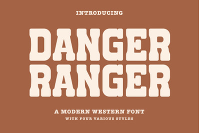 Danger Ranger Font, Modern Western Typeface, Serif Font, Country Font