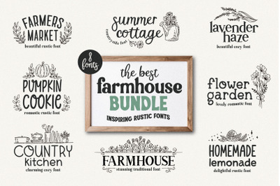 Farmhouse Bundle - 8 Rustic Handwritten Fonts