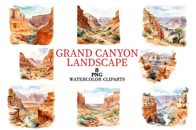 Grand Canyon Watercolor Clipart