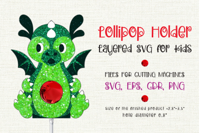Baby Dragon | Lollipop Holder svg | Paper Craft Template | Sucker Hold