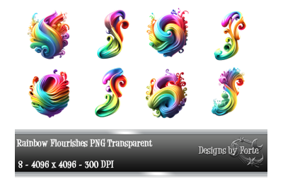 Rainbow Flourishes Clip Art Png
