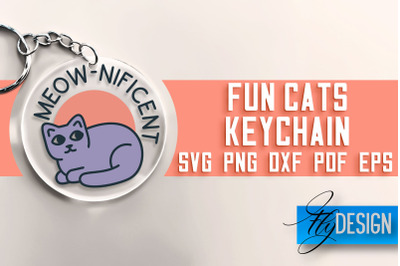 Fun Cats Keychain SVG | Cat SVG Design | SVG File