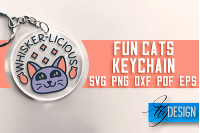 Fun Cats Keychain SVG | Cat SVG Design | SVG File