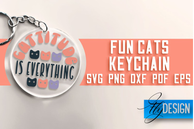 Fun Cats Keychain SVG | Cat SVG Design | SVG File