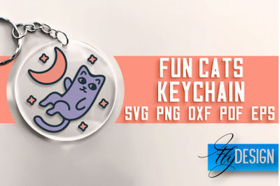 Fun Cats Keychain SVG | Cat SVG Design | SVG File