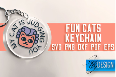 Fun Cats Keychain SVG | Cat SVG Design | SVG File