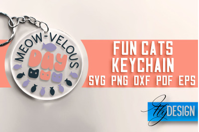 Fun Cats Keychain SVG | Cat SVG Design | SVG File