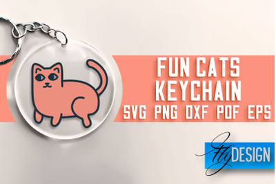 Fun Cats Keychain SVG | Cat SVG Design | SVG File