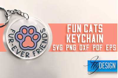 Fun Cats Keychain SVG | Cat SVG Design | SVG File