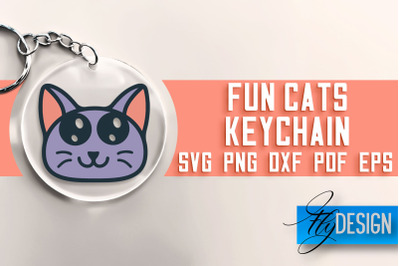 Fun Cats Keychain SVG | Cat SVG Design | SVG File