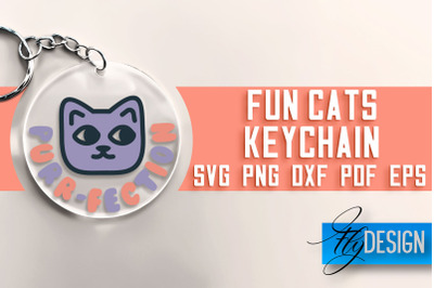 Fun Cats Keychain SVG | Cat SVG Design | SVG File