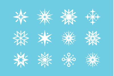 Snowflake and Star Shapes Clip Art Set