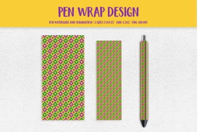 Mardi Gras Pen Wrap Sublimation or Waterslide. Rhombus pen