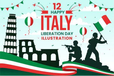 12 Happy Italy Liberation Day Illustration