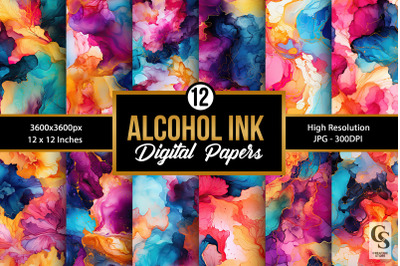 Rainbow Alcohol Ink Backgrounds