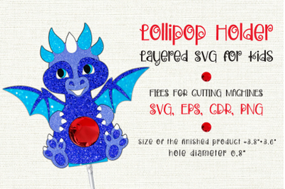 Cute Dragon | Lollipop Holder svg | Paper Craft Template | Sucker Hold