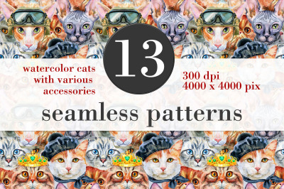 Seamless patterns of cats