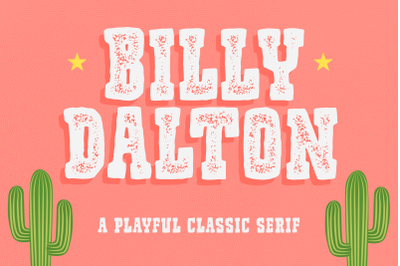 比利·道尔顿字体，俏皮字体，衬线字体牛仔，经典字体