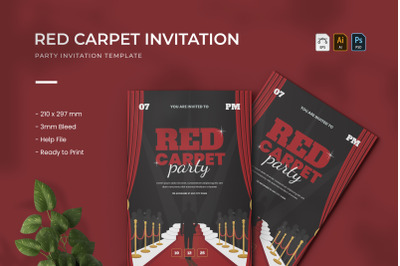 Red Carpet - Party Invitation