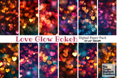Rainbow Valentine Heart Bokeh Texture Paper