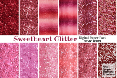 Chunky Valentines Glitter Sequins Digital Paper