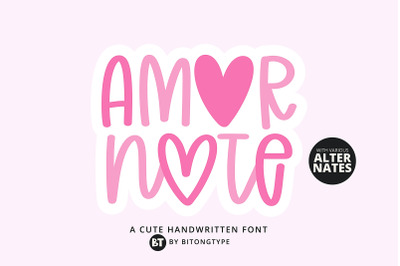 Amor Note - A Cute Heart Font