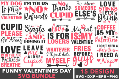 Funny Valentines Day SVG Bundle
