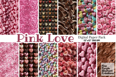 Pink Valentine Romantic Love Textures Digital Paper