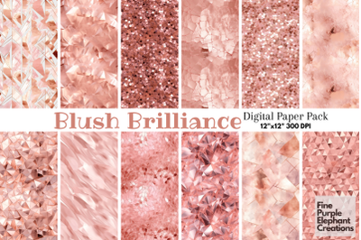 Glam Rose Gold Foil Glitter Texture Paper