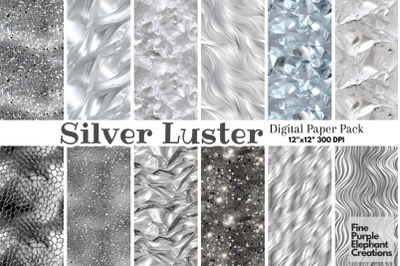 Glam Silver Foil Glitter Texture Paper