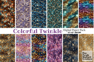 Chunky Colorful Ombre Glitter Paper Texture Sparkly Sequins