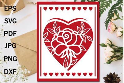 Greeting card cut out of paper, svg holiday template
