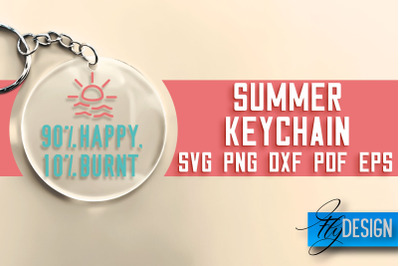 Summer Keychain SVG Design | Happy Quotes Design | SVG File