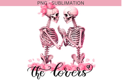 Skeleton Lovers, Valentine Couple PNG, Instant Download